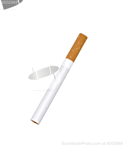 Image of single unlit cigarette isolated