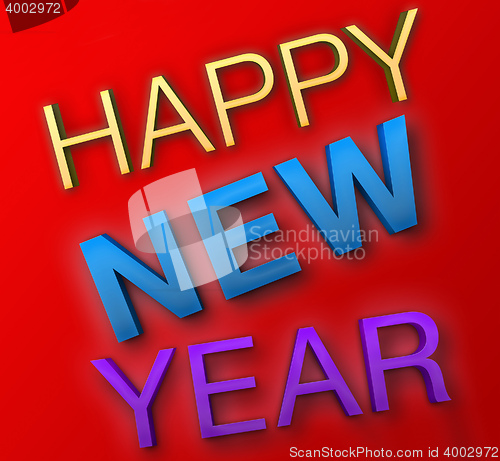 Image of Happy new year in diferent colours