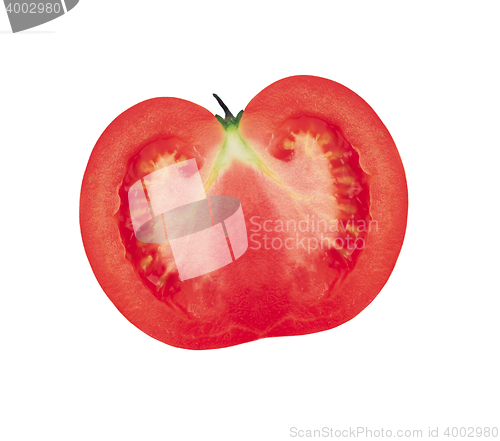 Image of Half of the tomato. Isolated on white background