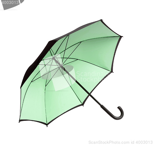Image of Large green umbrella isolated on white background
