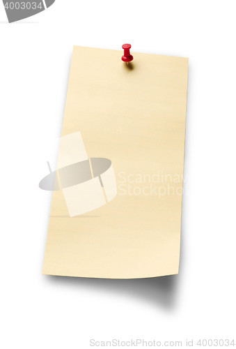 Image of white Sticky Note with Path isolated
