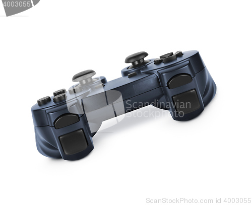 Image of Translucent blue joypad over white