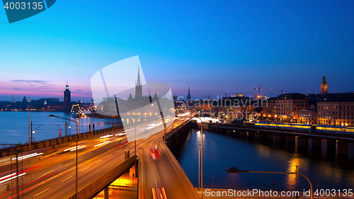 Image of Stockholm city at night