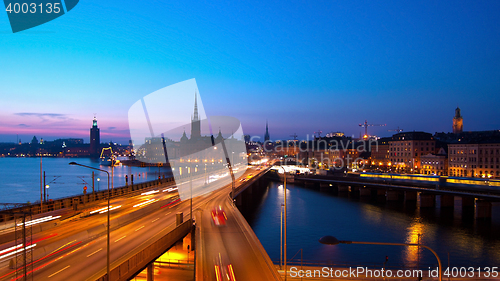 Image of Stockholm city at night