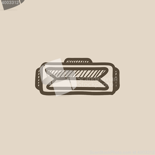 Image of Virtual reality headset sketch icon.