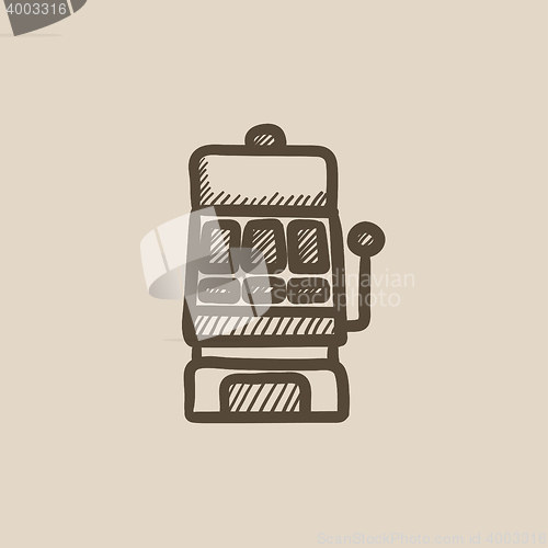 Image of Slot machine sketch icon.