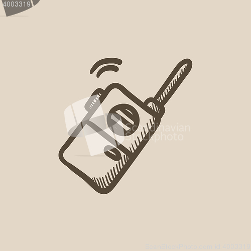 Image of Portable radio set sketch icon.