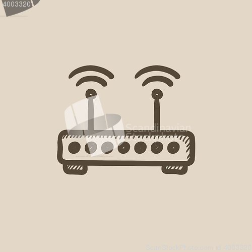 Image of Wireless router sketch icon.