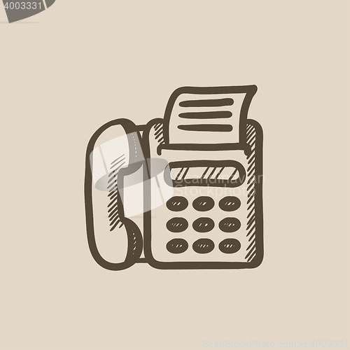 Image of Fax machine sketch icon.