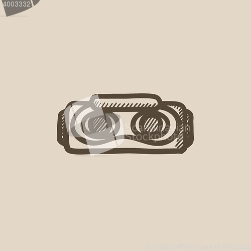 Image of Virtual reality headset sketch icon.