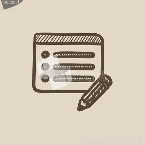 Image of Taking note sketch icon.