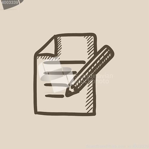 Image of Taking note sketch icon.