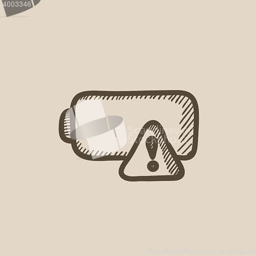 Image of Empty battery sketch icon.