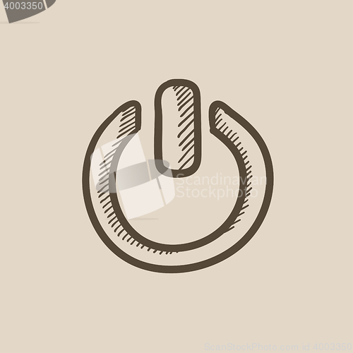 Image of Power button sketch icon.