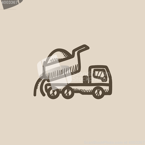 Image of Dump truck sketch icon.