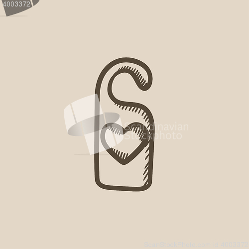 Image of Door tag with heart sketch icon.
