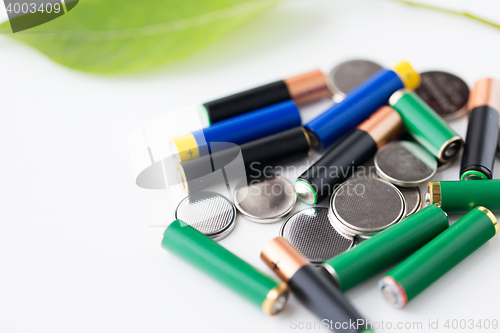 Image of close up of green alkaline batteries