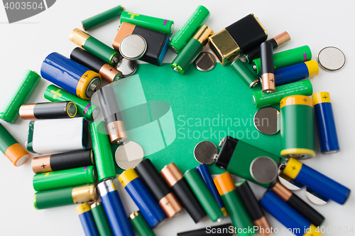 Image of close up of green alkaline batteries