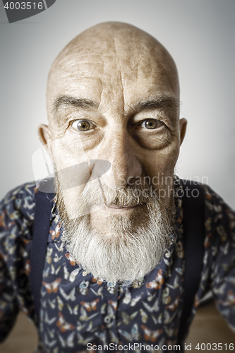 Image of old man wide angle portrait