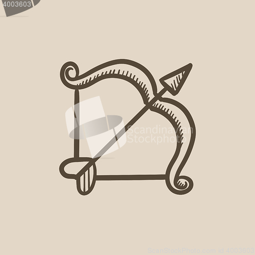 Image of Bow and arrow sketch icon.