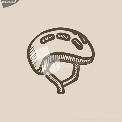 Image of Bicycle helmet sketch icon.