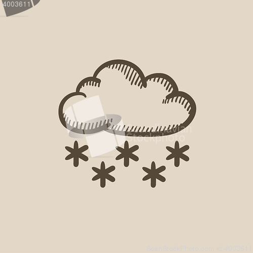 Image of Cloud with snow sketch icon.