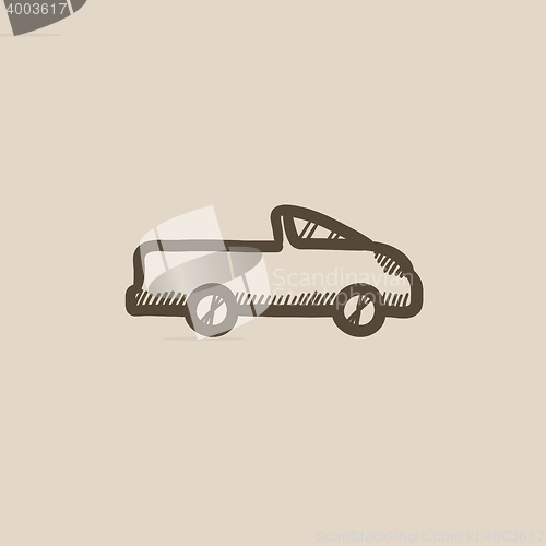 Image of Pick up truck sketch icon.