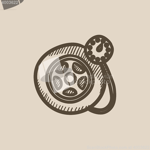 Image of Pressure gauge tyre  sketch icon.