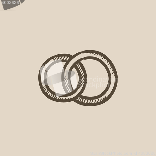 Image of Wedding rings sketch icon.