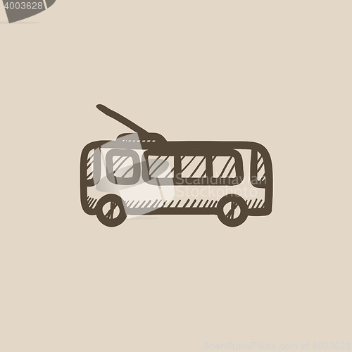 Image of Trolleybus sketch icon.