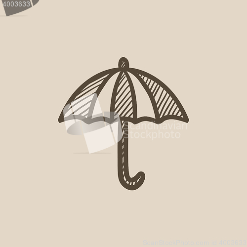 Image of Umbrella sketch icon.