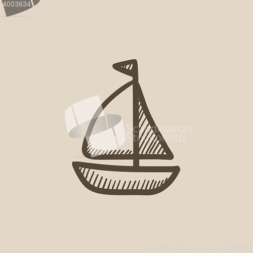 Image of Sailboat sketch icon.