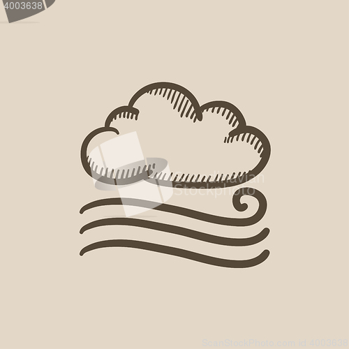 Image of Windy cloud sketch icon.