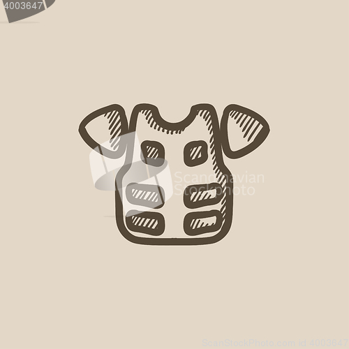 Image of Motorcycle suit sketch icon.