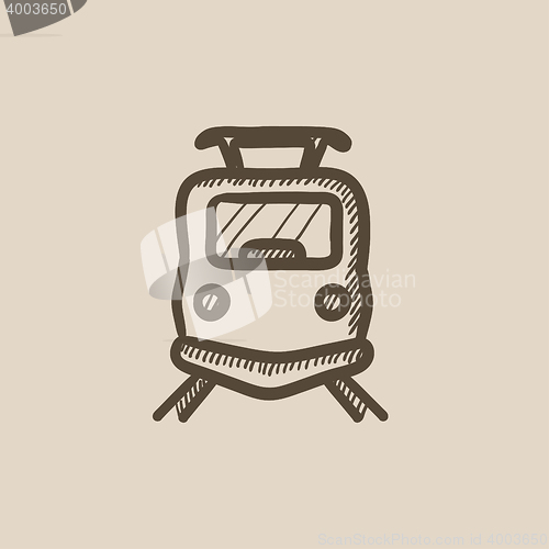 Image of Front view of train sketch icon.