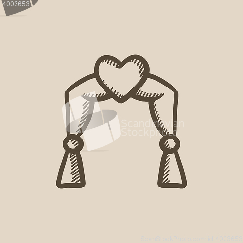 Image of Wedding arch sketch icon.