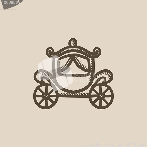 Image of Wedding carriage sketch icon.