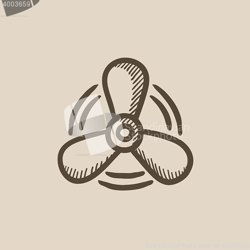 Image of Boat propeller sketch icon.