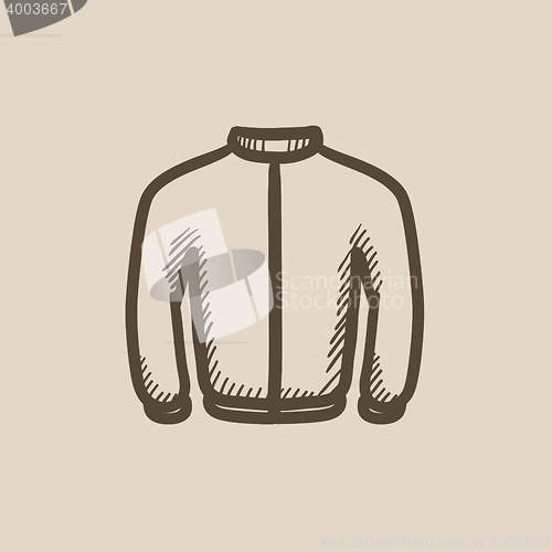 Image of Biker jacket sketch icon.