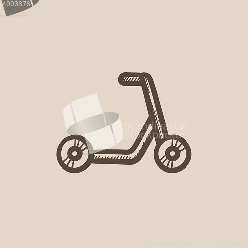 Image of Kick scooter sketch icon.