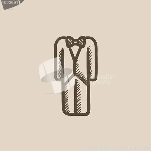 Image of Wedding tuxedo sketch icon.