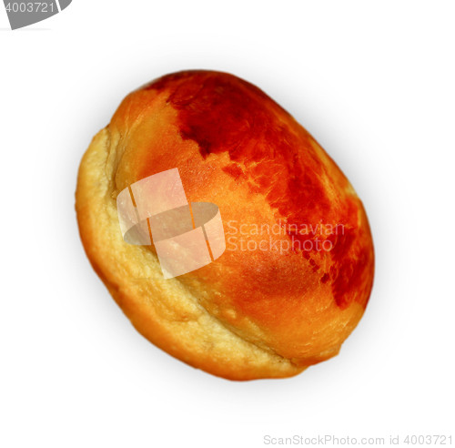 Image of Traditional homemade round bread isolated on a white background