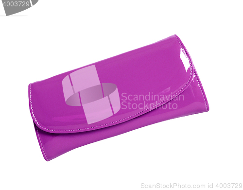 Image of Purple leather wallet isolated on white background