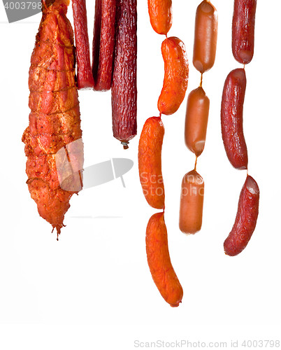 Image of fresh composition with meat isolated on white