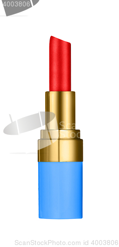 Image of red lipstick on white background with clipping path