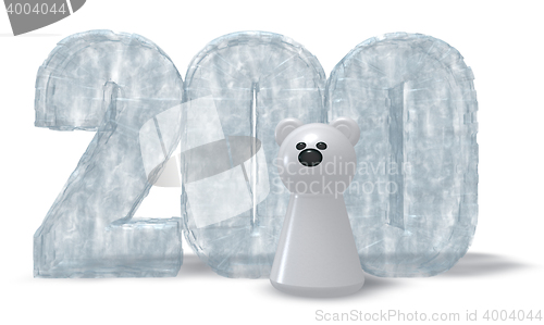 Image of ice number and polar bear