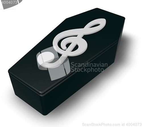 Image of black casket whit clef - 3d rendering