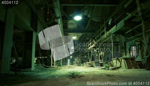 Image of Old creepy, dark, decaying, destructive, dirty factory