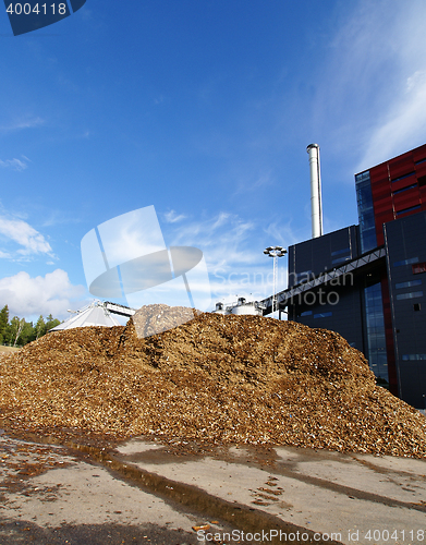 Image of bio power plant against blue sky