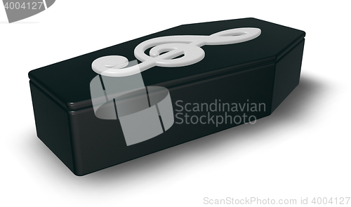 Image of black casket with clef - 3d rendering